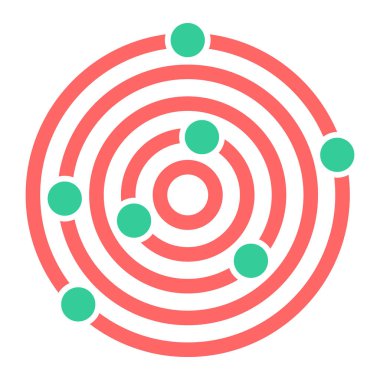 hedef simgesi. Web için radar vektör simgelerinin düz çizimi