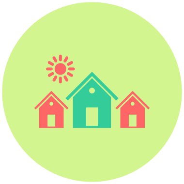 Residential Area. Web simgesi basit illüstrasyon