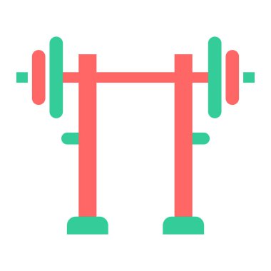 ağırlık kaldırma halteri ikonu. anahat fitness jimnastik salonu vektör illüstrasyon sembolü ve bonus.