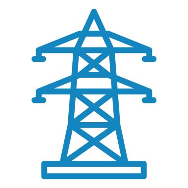 Güç kulesi simgesi. Web için enerji vektör çizgisi simgelerinin özet çizimi