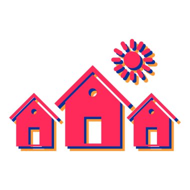 Banliyö simgesi, vektör illüstrasyonu