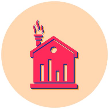 Yangın. Web simgesi basit illüstrasyon