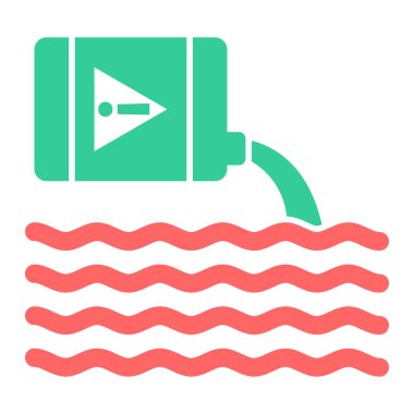 Su kirliliği ikonu vektör illüstrasyonu