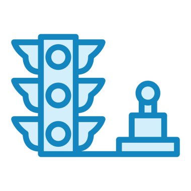 Trafik denetimi düz simgesi, vektör illüstrasyonu