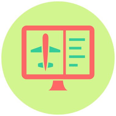 Uçuş Bilgileri. Web simgesi basit illüstrasyon