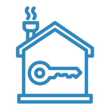 ev anahtarı ikon vektörü. Basit düz tabela. renkli resimli resim çizimi