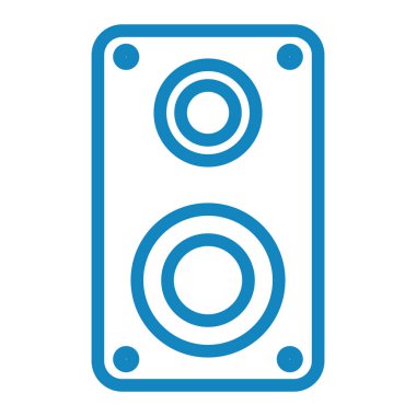 Web ve mobil uygulama tasarımınız için beyaz arkaplanda izole edilmiş hoparlör simgesi vektörü, müzik notası logosu konsepti