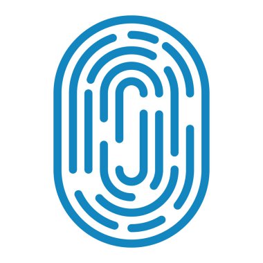 parmak izi vektör simgesi. Düz çizim. 10 saniye.