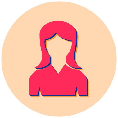 Kadın avatar ikonu. Basit tasarım