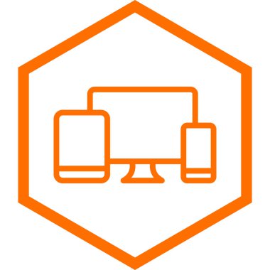 bilgisayar monitörü, akıllı telefon, tablet düz tasarım biçimi.