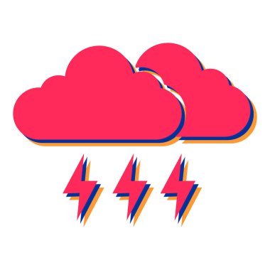 Şimşek vektör resimli bulut