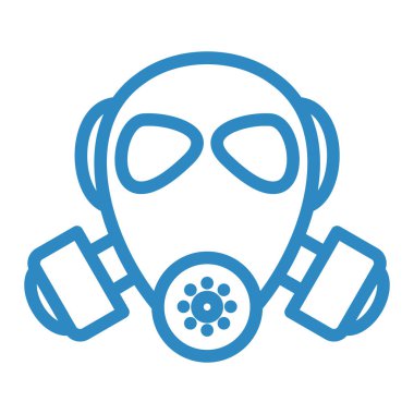 Gaz maskesi simgesi. Web için solunum vektörü simgelerinin özet çizimi