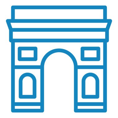 Beyaz arkaplanda izole edilmiş taslak biçimli bina simgesi. seyahat sembolü