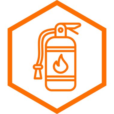 Yangın söndürme ikonu. Web için gaz alev vektör simgelerinin özet çizimi