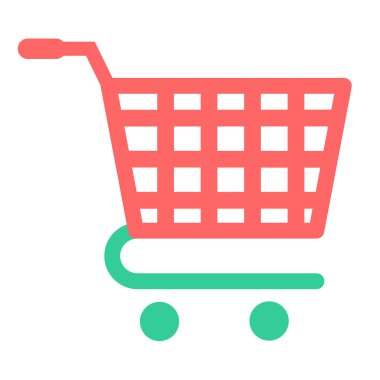 Alışveriş arabası simgesi, vektör illüstrasyonu