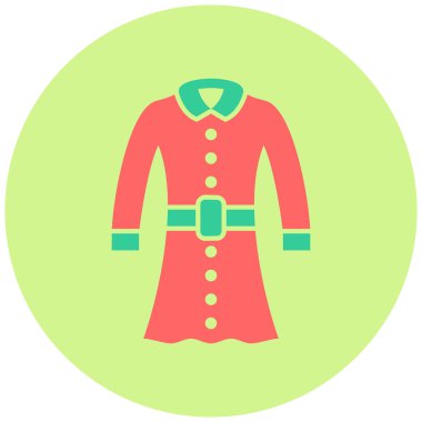 Bayanlar Paltosu düz vektör simgesi