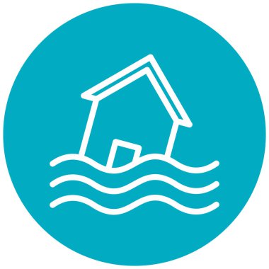 yüzen ev. Web simgesi vektör illüstrasyonu