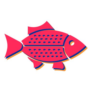 balık simgesi vektör illüstrasyonu