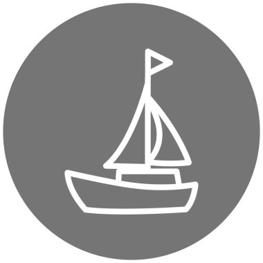 Yelkenli. Web simgesi basit illüstrasyon