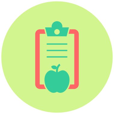 Diyet Planı. Web simgesi basit illüstrasyon