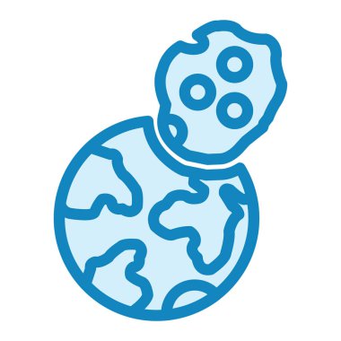 Çarpışma Gezegeni. Web simgesi basit illüstrasyon