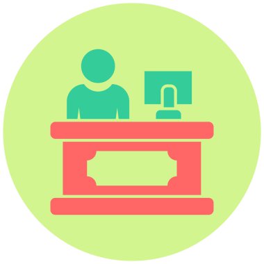 Resepsiyon düz vektör simgesi.