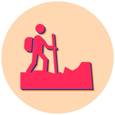 Bir dağ simgesinin vektör illüstrasyonu