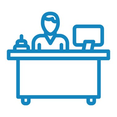 Otel resepsiyonu. Basit illüstrasyon