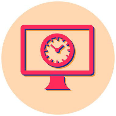 Saat. Web simgesi basit illüstrasyon