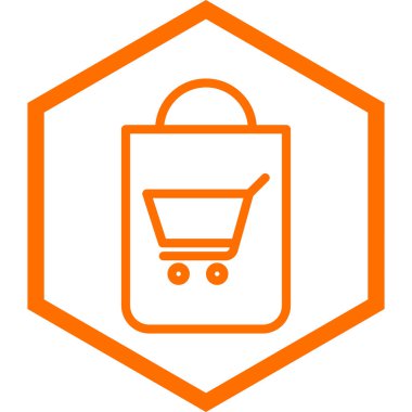 Alışveriş arabası simgesi, vektör illüstrasyonu