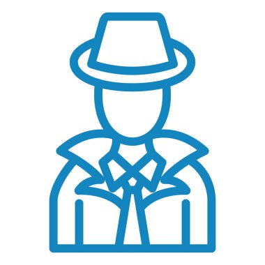 Erkek ikon vektörü. İnce çizgi işareti. izole edilmiş sınır sembolü çizimi