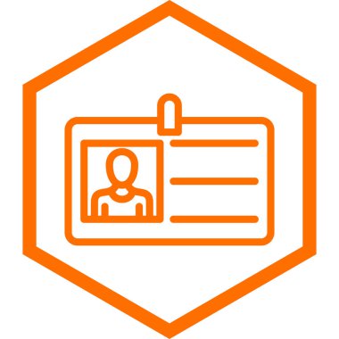 Kimlik kartı simgesi, vektör illüstrasyonu