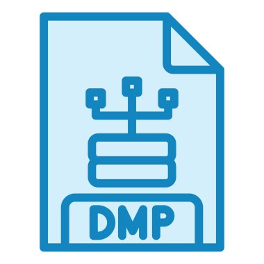 dmp dosya biçimi simgesi, vektör illüstrasyonu