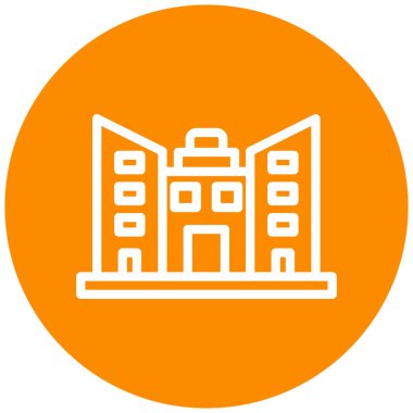 Bina. Web simgesi basit illüstrasyon