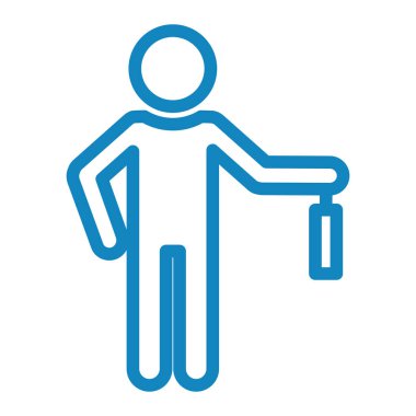 Koltuk değneği ikonu olan adam. vektör illüstrasyonu