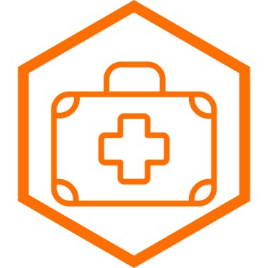 ilk yardım çantası simgesi düz biçimli.