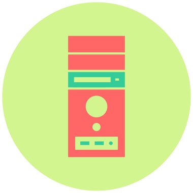 İşlemci Web simgesi basit illüstrasyon