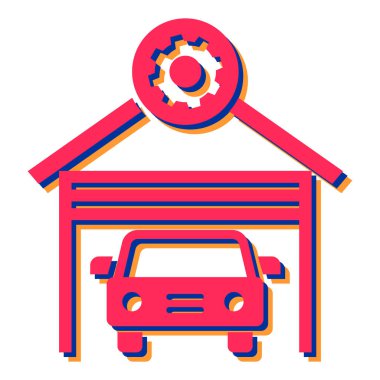Araba tamir servis simge vektör çizim grafik tasarım