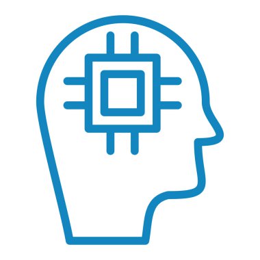 yapay zeka vektör çizgisi simgesi