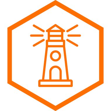 deniz feneri ikonu vektör illüstrasyonu