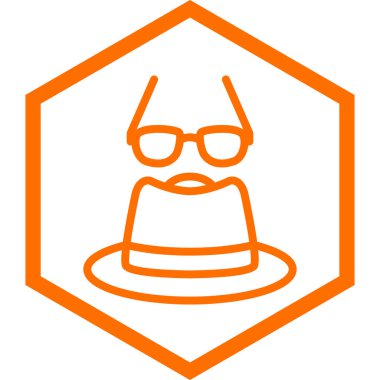 şapka ve gözlük ikonu vektör illüstrasyonu