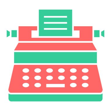 Daktilo. Web simgesi basit tasarım