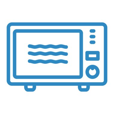 mikrodalga fırın ikonu vektörü. İnce çizgi işareti. izole edilmiş sınır sembolü çizimi