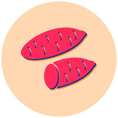 sosis simgesi vektör illüstrasyonu