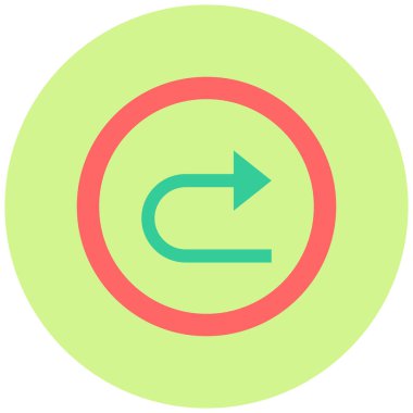 Sağa dön. Web simgesi basit illüstrasyon