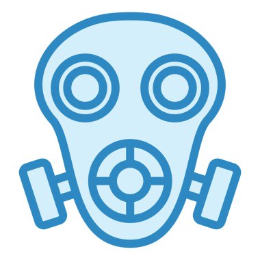 Gaz maskesi ikon vektörü. Ana hatlı solunum cihazı işareti. izole edilmiş sınır sembolü çizimi