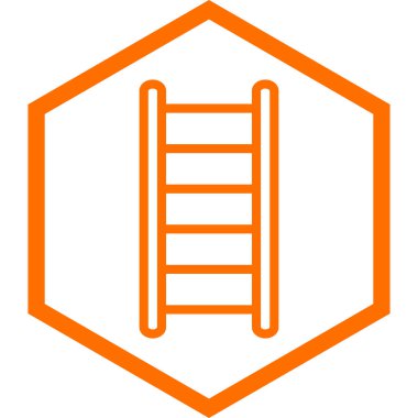 Merdiven. Web simgesi basit illüstrasyon