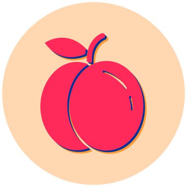 Elma. Web simgesi basit illüstrasyon