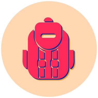 Sırt çantası. Web simgesi basit illüstrasyon