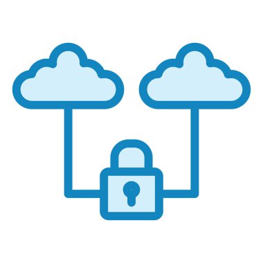 Güvenli Bulut modern ikon vektör çizimi